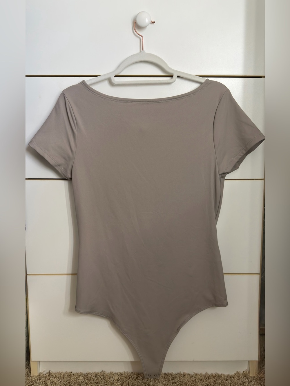 Abercrombie & Fitch Mauve/Gray Boatneck Bodysuit